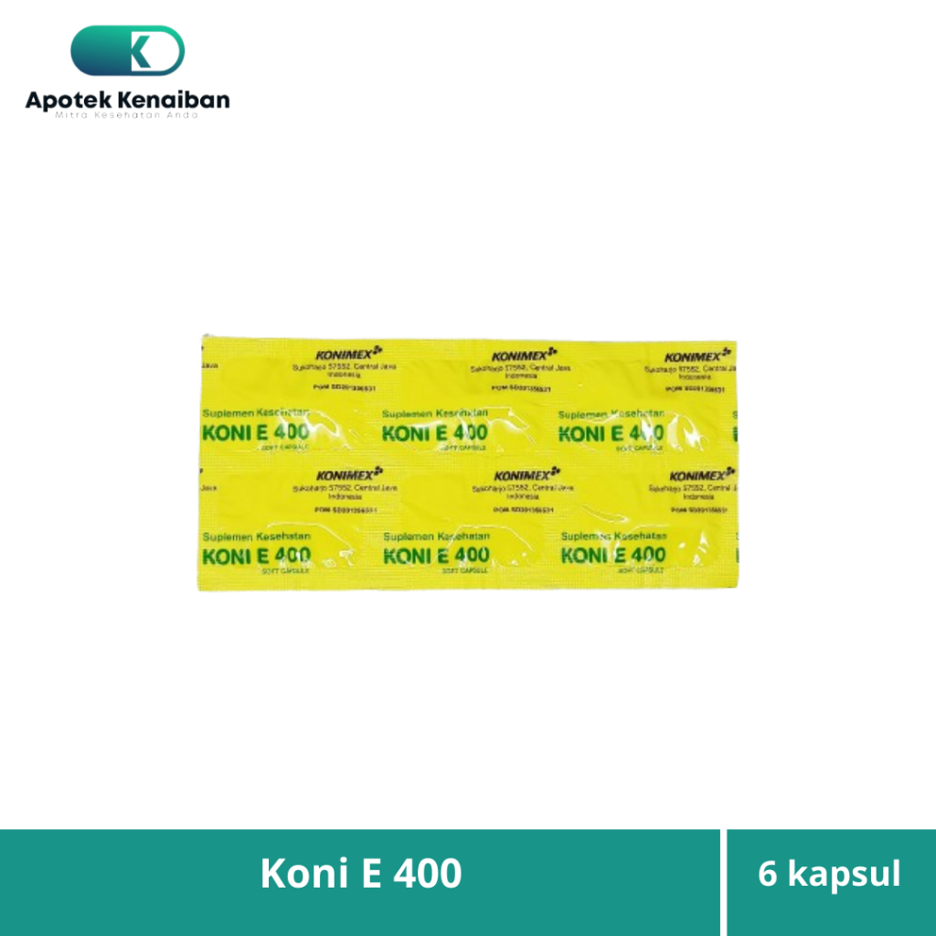 KONI E 400 STRIP 6 KAPSUL UNTUK PROMIL / VITAMIN E 400 IU