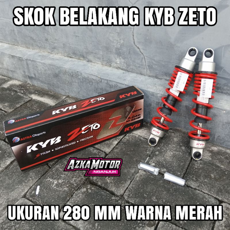 Shockbreaker skok belakang Kayaba KYB Zeto Z series bebek 280 mm Merah KYOS-ZT1050RZ