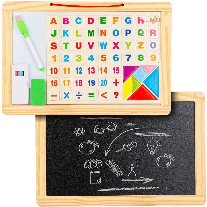 

Papan Tulis Magnet 2 Sisi Magnetic Wooden Board Double Side