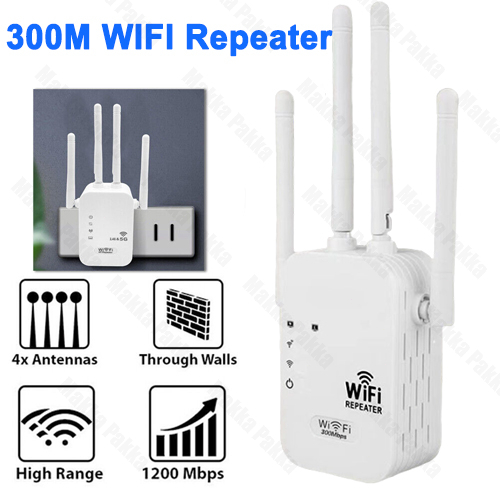 【Ready Stock】Penguat Sinyal 300M WIFI Repeater Wireless 5G Dual Band 4 Antena Wifi Range Extender Ro