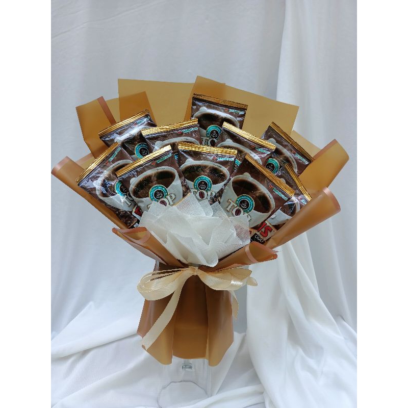 

Buket Kopi Top Plus Isi 10 Pcs Hadiah Ulang Tahun & Wisuda