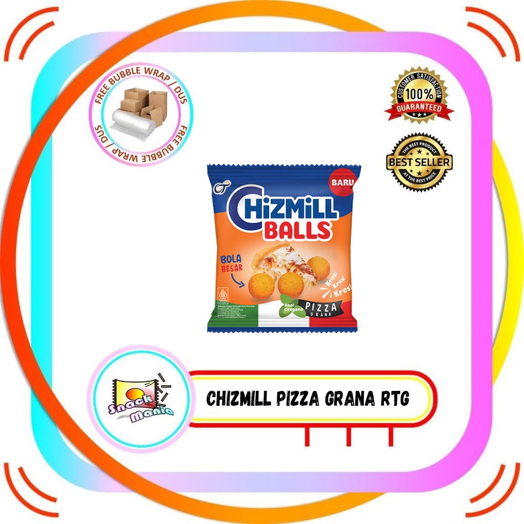 

Tango Chizmill Balls PIZZA Grana 16 gr RENTENG 10pcs Snack Bola Keju