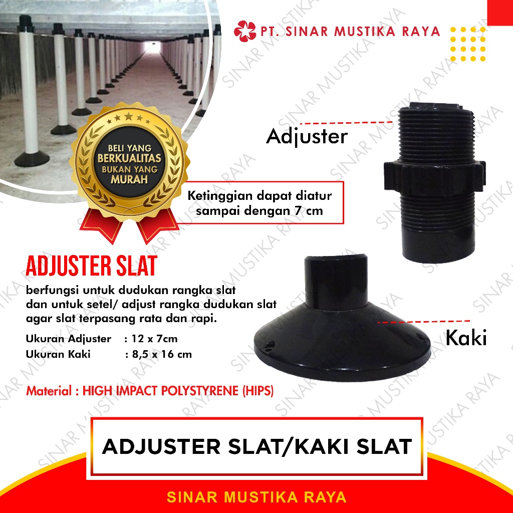 Kaki dan Adjuster Slat Plastik 1 Set Alas Lantai Kandang Ternak Ayam