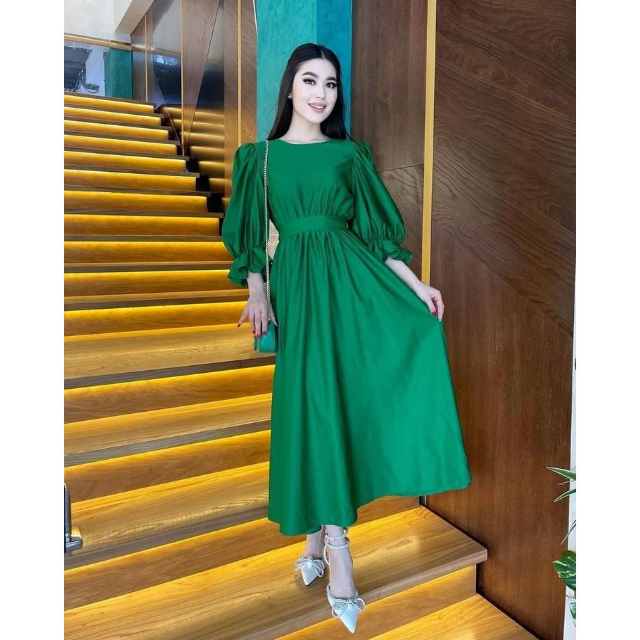 Dress Maxi Wanita Korean Style Hafi | Gamis Remaja Terbaru