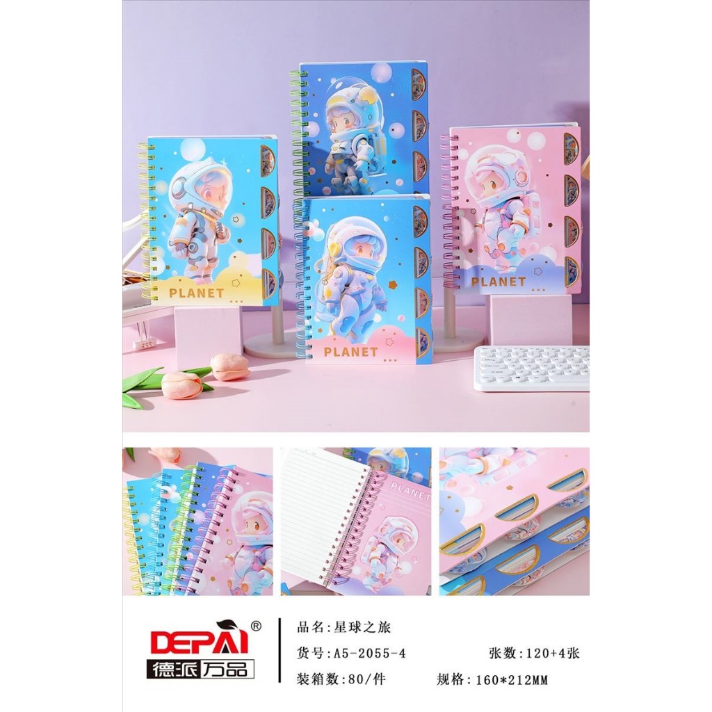 

NOTEBOOK A5 DEPAI 2055-4 ISI 120 LEMBAR SPIRAL AESTHETIC BUKU DIARY MOTIF KARTUN BUKU TULIS CATATAN MURAH