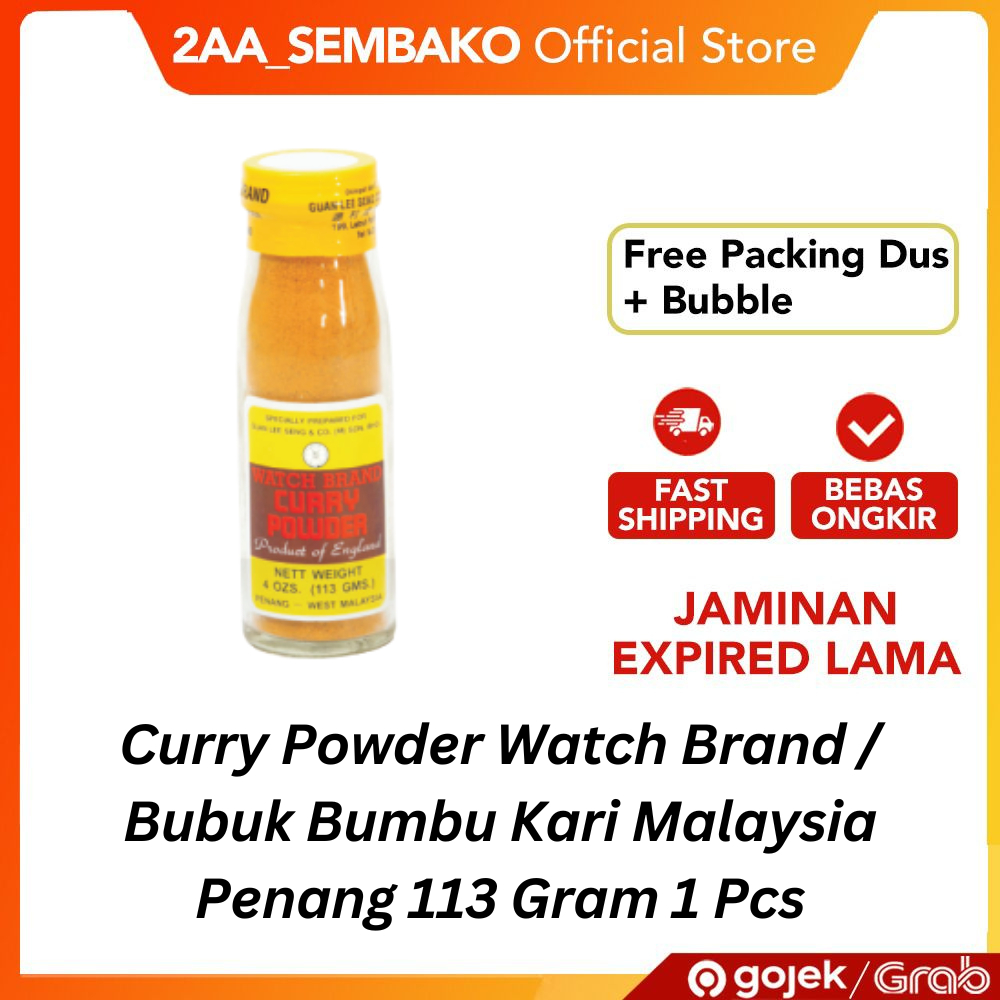 

Curry Powder Watch Brand / Bubuk Bumbu Kari Malaysia Penang 113 Gram 1 Pcs