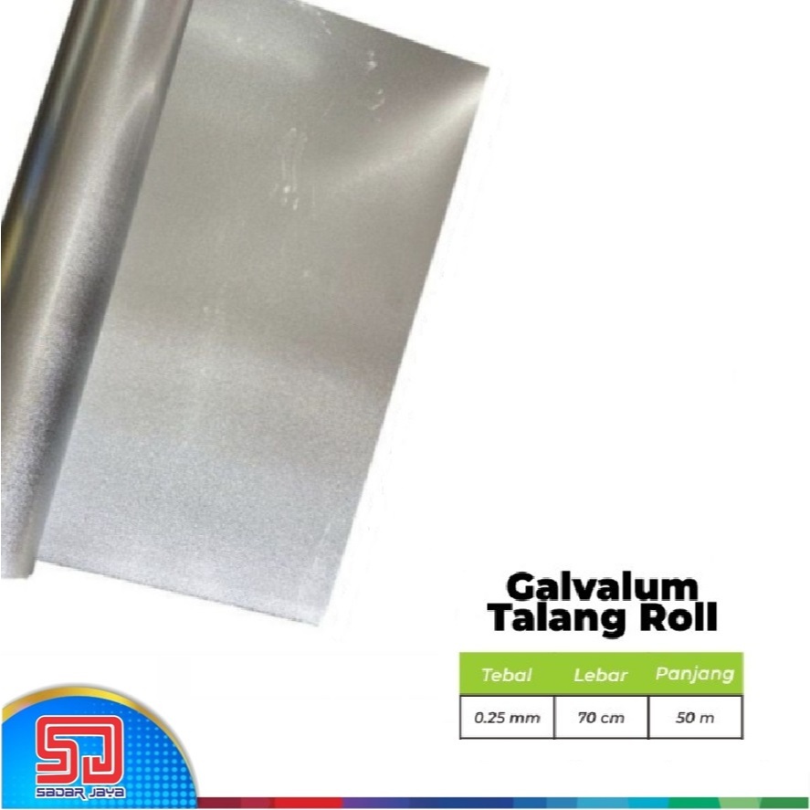 Talang Galvalum Lebar 70cm 1roll 50meter Tebal 0,25mm Seng Plat Lembaran Sheet Zincalume
