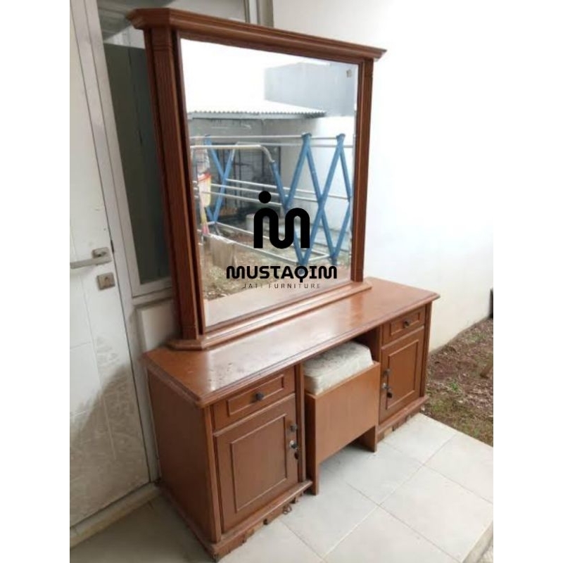 Meja rias modern minimalis/tolet modern minimalis bahan kayu jati