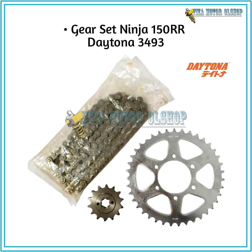 Gir Gear Set Gearset SSS Ninja 150 R / RR + Rantai GearSet Merk Daytona 3493 Original New