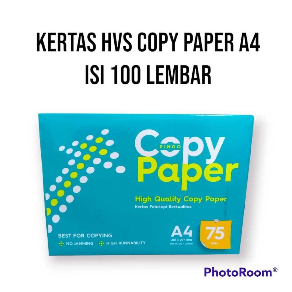 

KERTAS HVS UKURAN A4 / COPY PAPER / KERTAS FOTOKOPI 75 GSM ISI 100 LEMBAR
