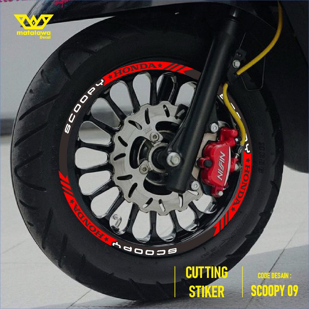 Stiker Cutting Velg Motor Scoopy R12 2020 2021 2022 2023 Nyala sticker variasi ban kode 09