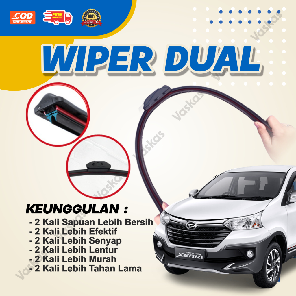 DISKON WIPER MOBIL DOUBLE KARET DUAL KARET UNTUK AVANZA DAN XENIA LAMA DAN BARU BISA COD