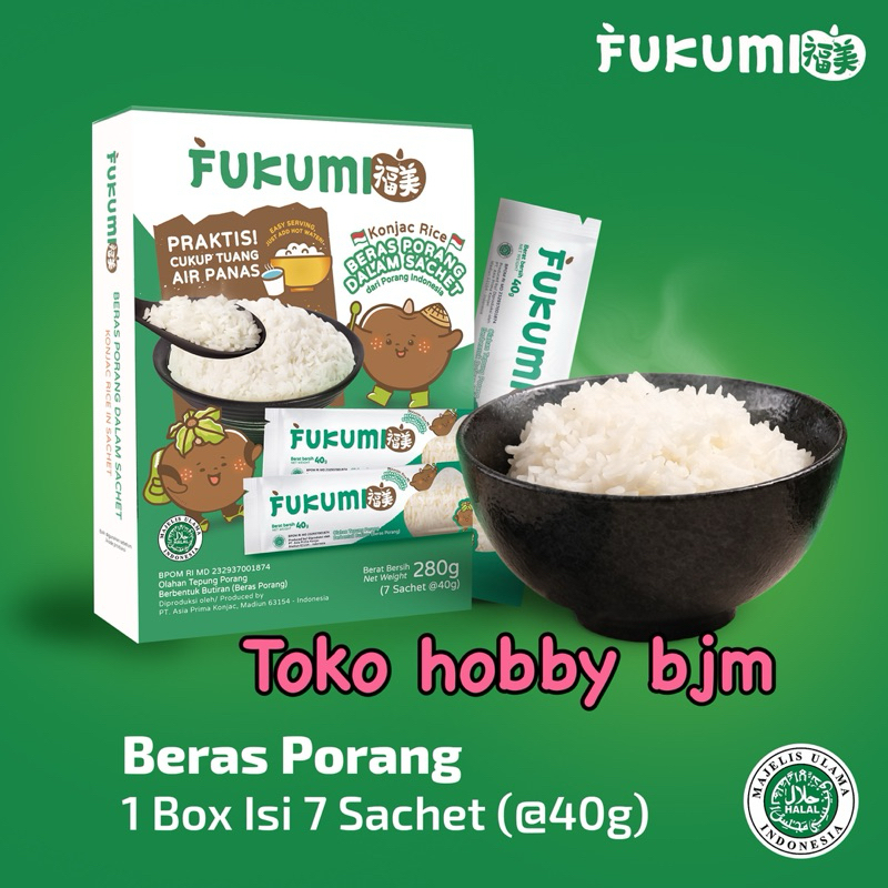 

Fukumi beras porang ( 1 Box isi 7 sachet ) - nasi diet shirataki sirataki
