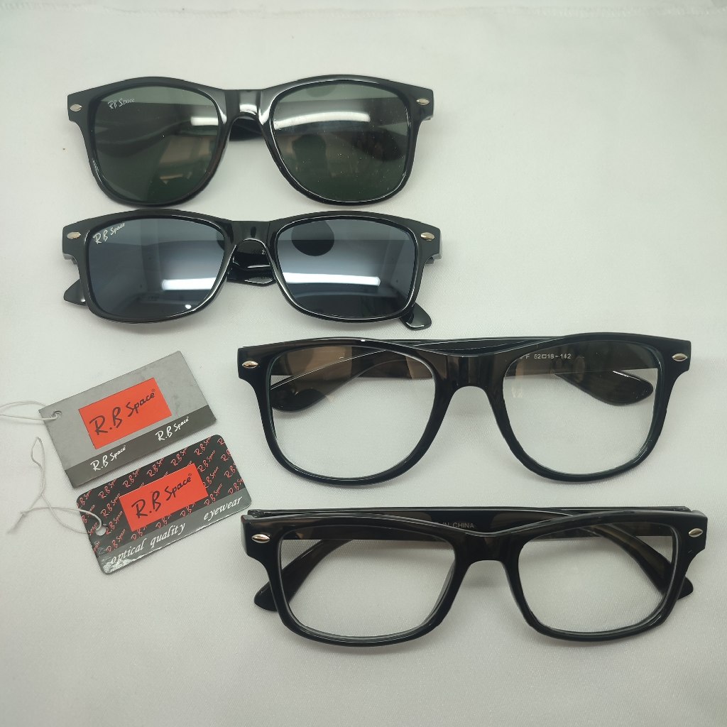 Sunglasses KT030/ZK005, Kacamata RB Space Casual Pria/Wanita Besar dan Kecil, Lensa Gelap/Bening