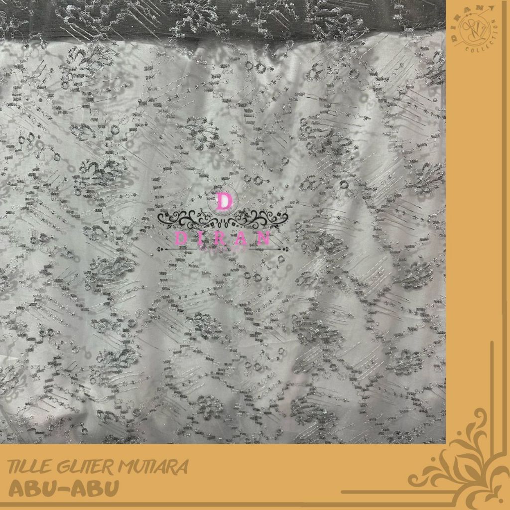 KAIN BAHAN BROKAT TILLE GLITER MUTIARA