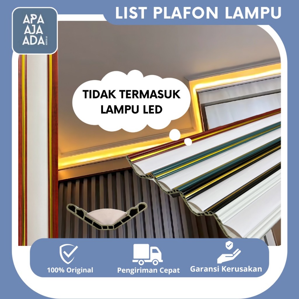 List Lampu Plafon PVC/ List Gold/ List Lampu LED Termurah