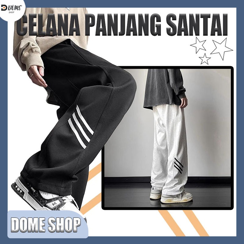 Celana panjang hitam Celana korean style Celana panjang santai olahraga Celana panjang pria Celana l