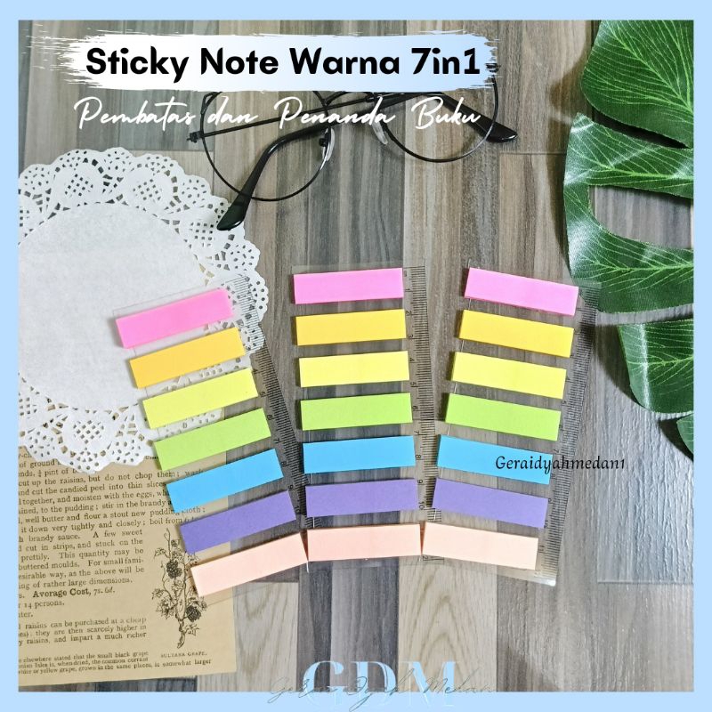 

Sticky Note Warna 7in1 Pembatas dan Penanda Buku