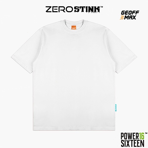 Geoff Max - Heavyweight 16s (Power16) - Based ZeroStink SS 16 Winter White Baju Kaos Pria Wanita Tsh
