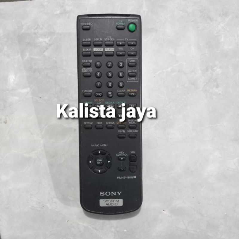 REMOTE REMOT DVD SYSTEM AUDIO SONY RM-SV808 ORIGINAL ASLI