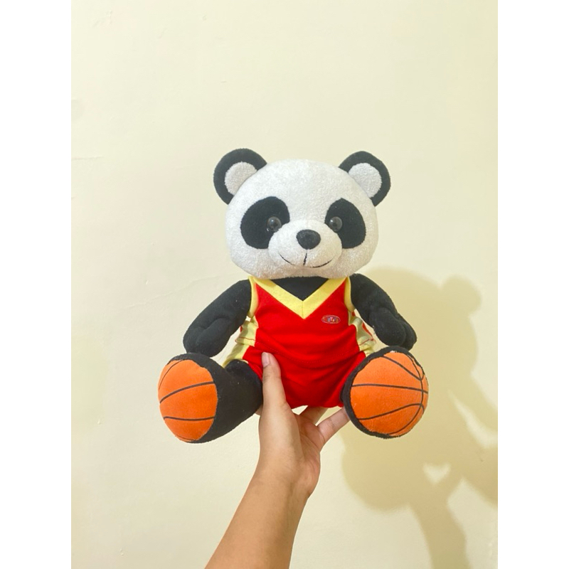 Boneka Karakter Panda kostum Basket size 32cm / Boneka Panda Kostum Basket / Boneka Panda Motif Kaki