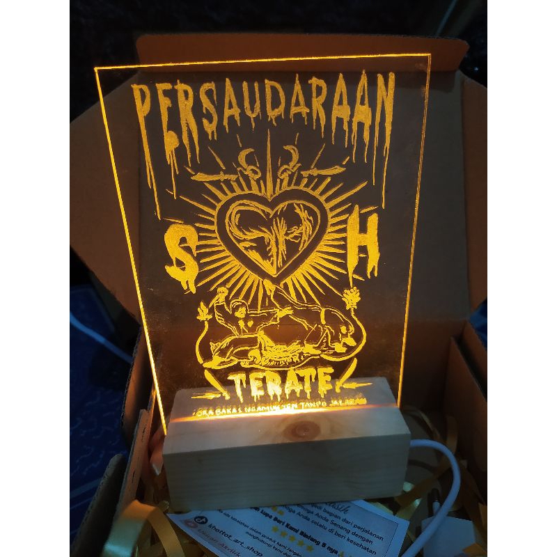 Lampu ukir PSHT ,PSHT Acrylic, Kado PSHT,LED PSHT,Lampu tidur PSHt ,Foto Psht Lambang PSHT