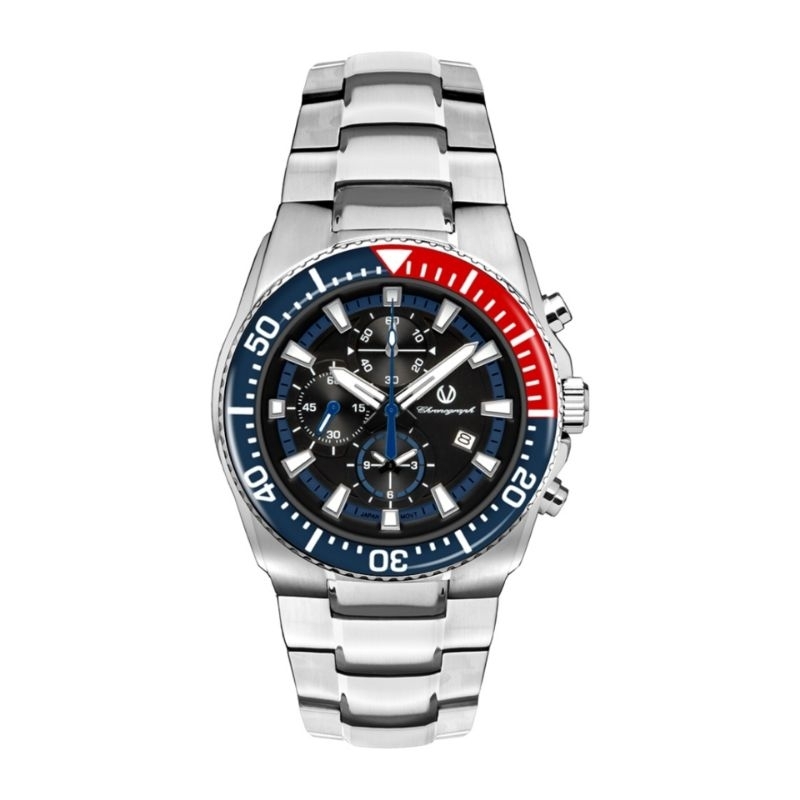 Jam Tangan Pria CHRIST VERRA CV 209450G-11 BLU/RED Chronograph