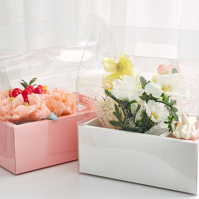 

LIMITLESS Mika Handy Box Transparent Flower Box Box Bunga Mika Box Bunga Bening Kado Lipat Kotak kerajinan tangan Box Bunga Florist Soft Box Fuwa Paper Aksesoris