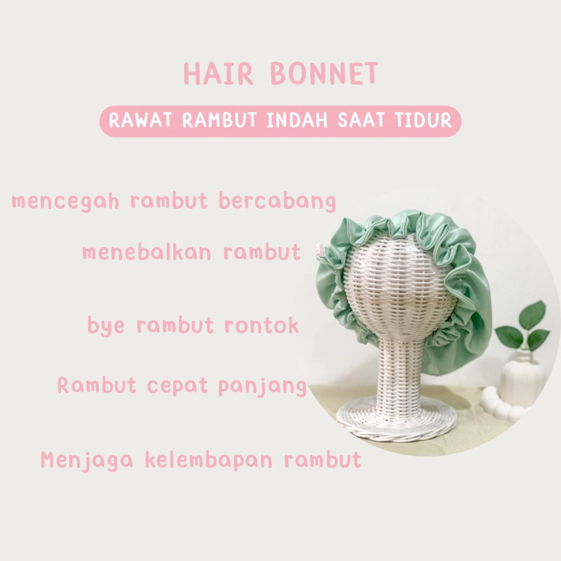 Hair Bonnet Silk Premium Satin Bonnet - Hair Bonnet Silk / Hair Bonnet Berkualitas High
