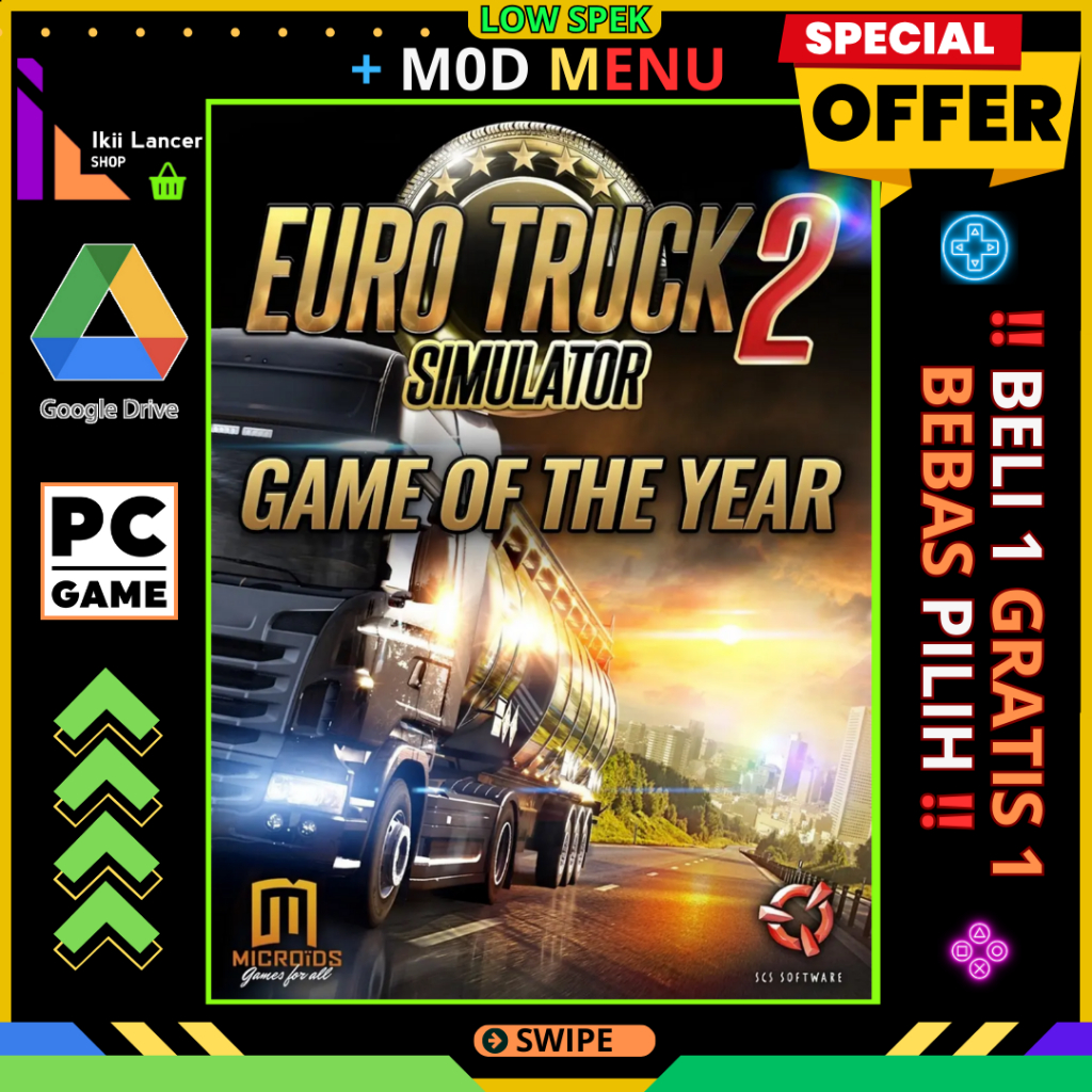 Euro Truck Simulator 2 Full DLC- PC LAPTOP GAMES - CARA INSTALL MUDAH