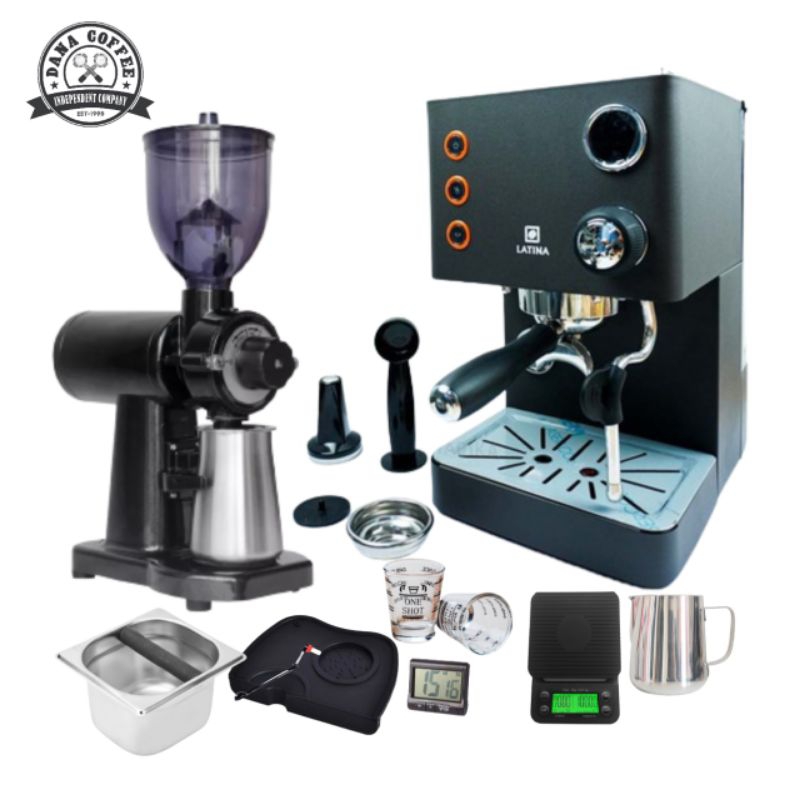 Mesin Kopi Espresso Latina Altro 2 Bundle Grinder 500N Elektrik
