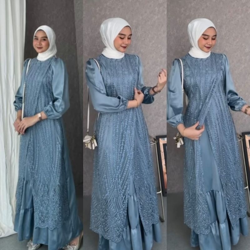 dress olive / maxi olive/ maxi kondangan/ dress kondangan/ dress premium/ dress mewah