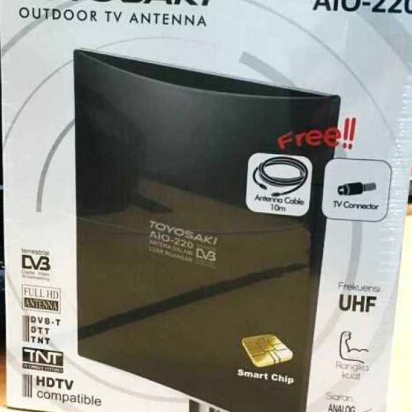 Limit Antena tv dital Toyosaki AIO22 AW antena luar antena dalam plus kabel 1M untuk set top box STB
