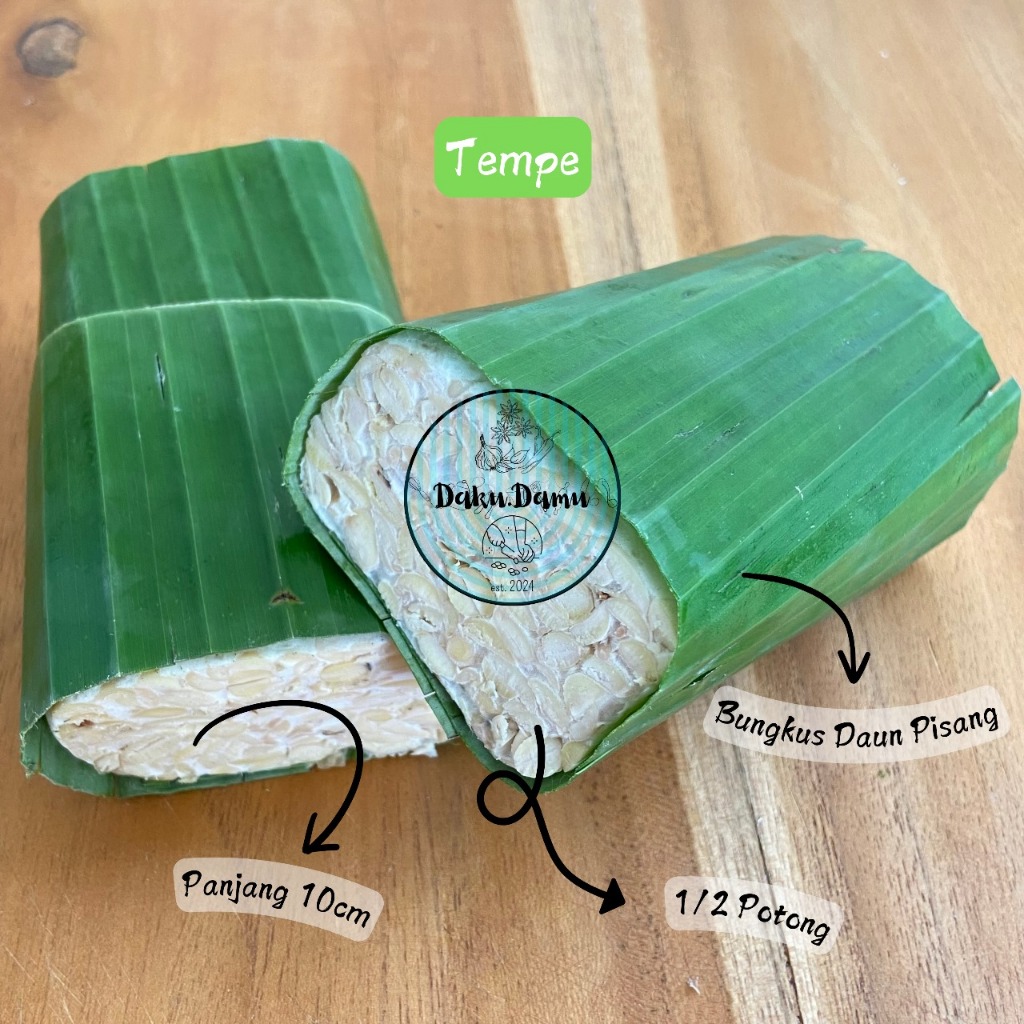 

KIRIM INSTANT/SAMEDAY Tempe Bungkus Daun Pisang - Setengah Potong 10cm