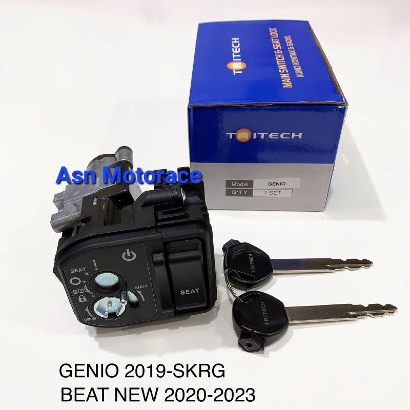KONCI KONTAK SET GENIO 2019 KUNCI KONTAK ASSY PLUS KONCI JOK BELAKANG GENIO 2019 BEAT NEW BEAT DELUX