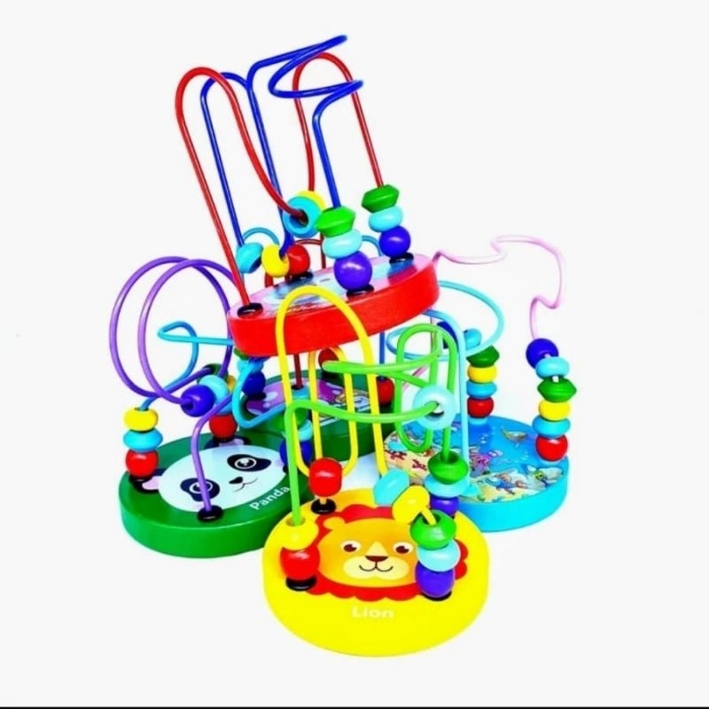 {DS} Mini Round Beads Wire Maze Mainan Alur Kawat Kecil Wire Maze Game Mainan Kayu Anak / Mainan Kaw