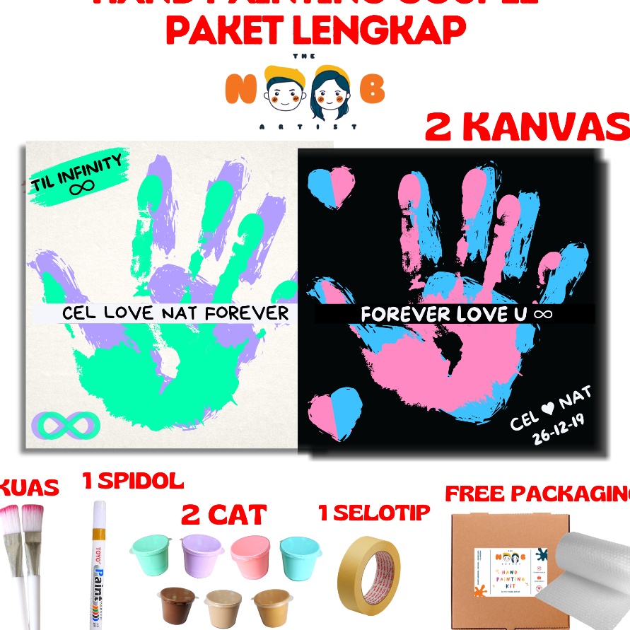 

SERU Hand Painting Kit Canvas By The Noob Artist Hand Painting Couple Kanvas Tangan Couple Cap Tangan Couple