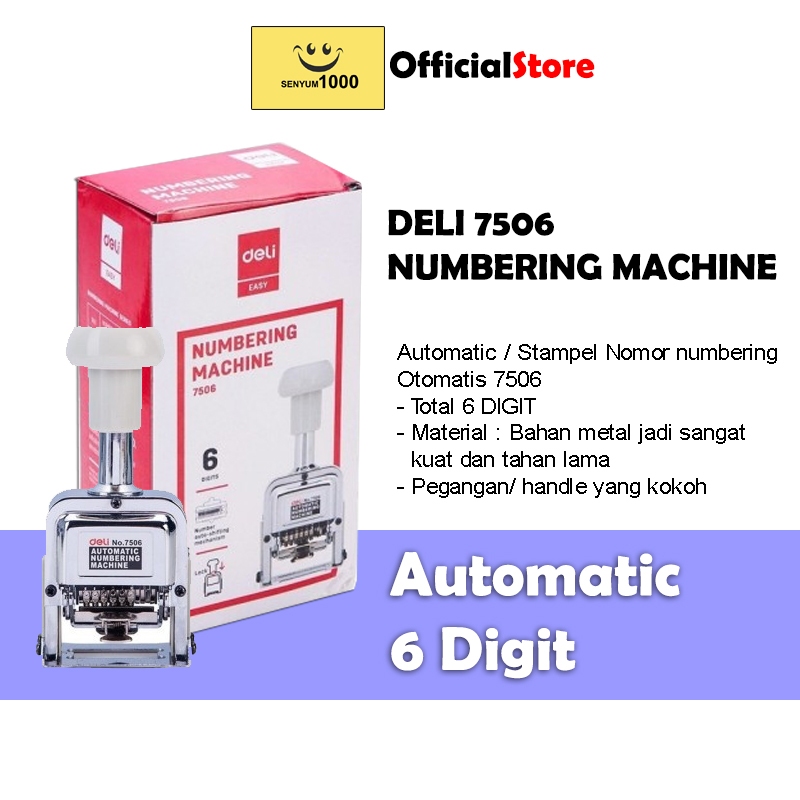 

Deli Automatic Numbering Machine / Stempel Nomor Otomatis 6 Digit 7506 Nomorator