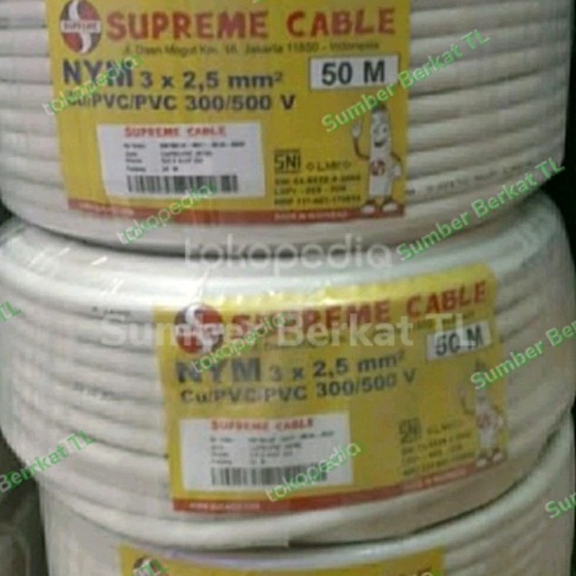 HJ6 Kabel Supreme 3x25 NYM Meteran 3 x 25 Per Meter