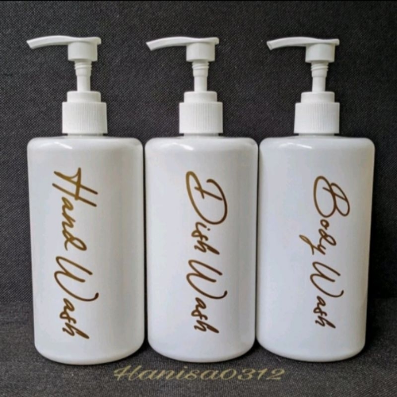 Botol Pump 500ml Putih Glossy Aesthetic Pump Lotion Putih / Botol Sabun Cair Pump 500ml