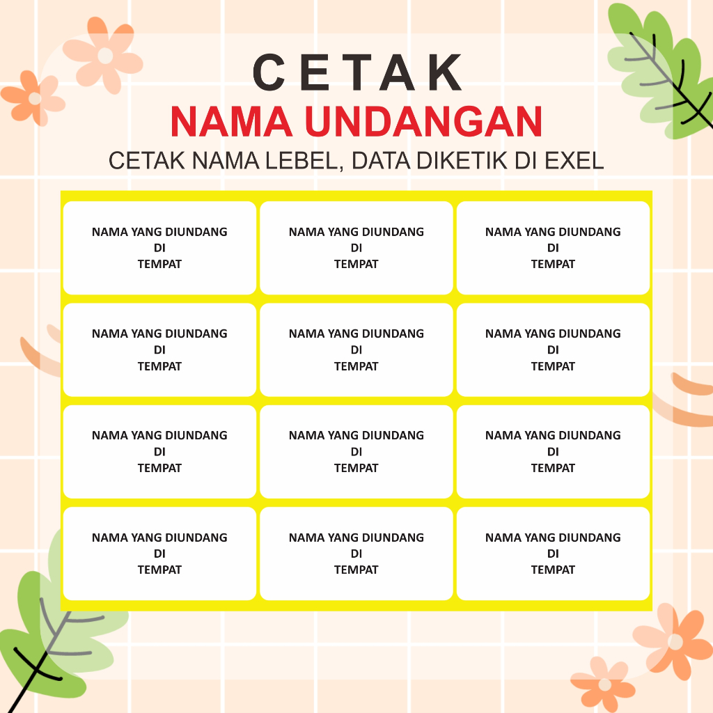 Print / Cetak Stiker Label Nama Undangan Buku Sekolah Kode 103