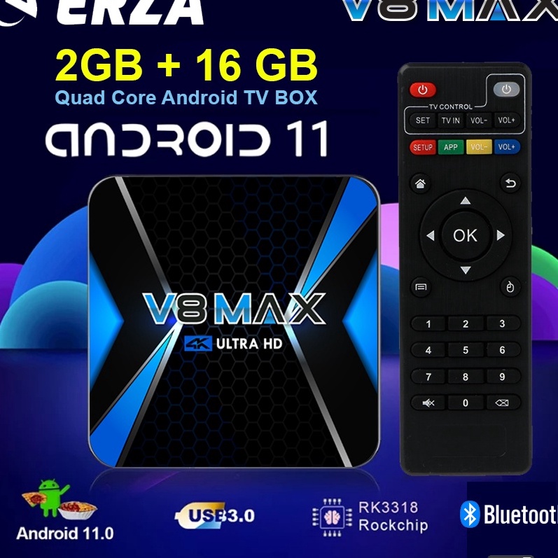 Spesial TV Box Android ERZA V8 Max 2GB  16GB 24G 58G WIFI Bluetooth