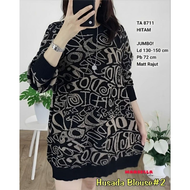 ATASAN BLOUSE RAJUT JUMBO/KINDER/BLOUSE TOP WANITA RAJUT IMPORT JUMBO LD 150 CM FIT XXXXL