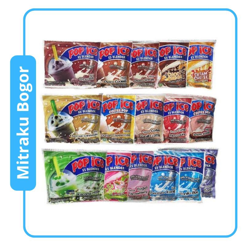 

Pop Ice Es Blender 1 Renceng Isi 10 sachet Ukuran 25 Gr
