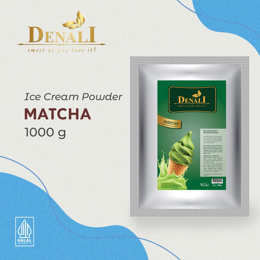 

Denali Matcha Ice Cream Powder - 800gr