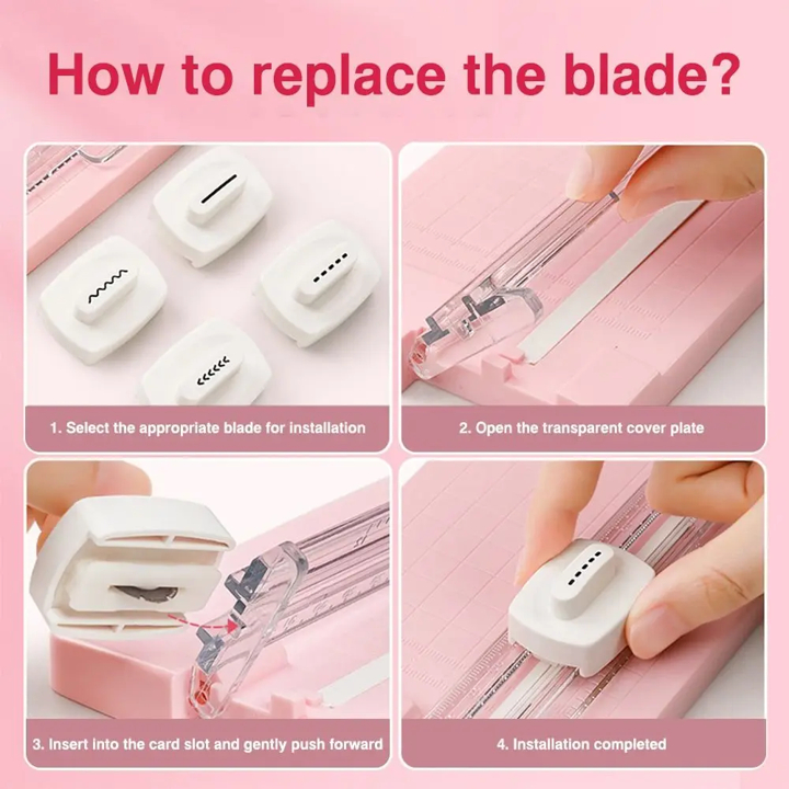 

HJK LovelyCraftStore Paper Trimmer 4-in-1, Paper Trimmer Multi Functional Paper Cutting Creasing