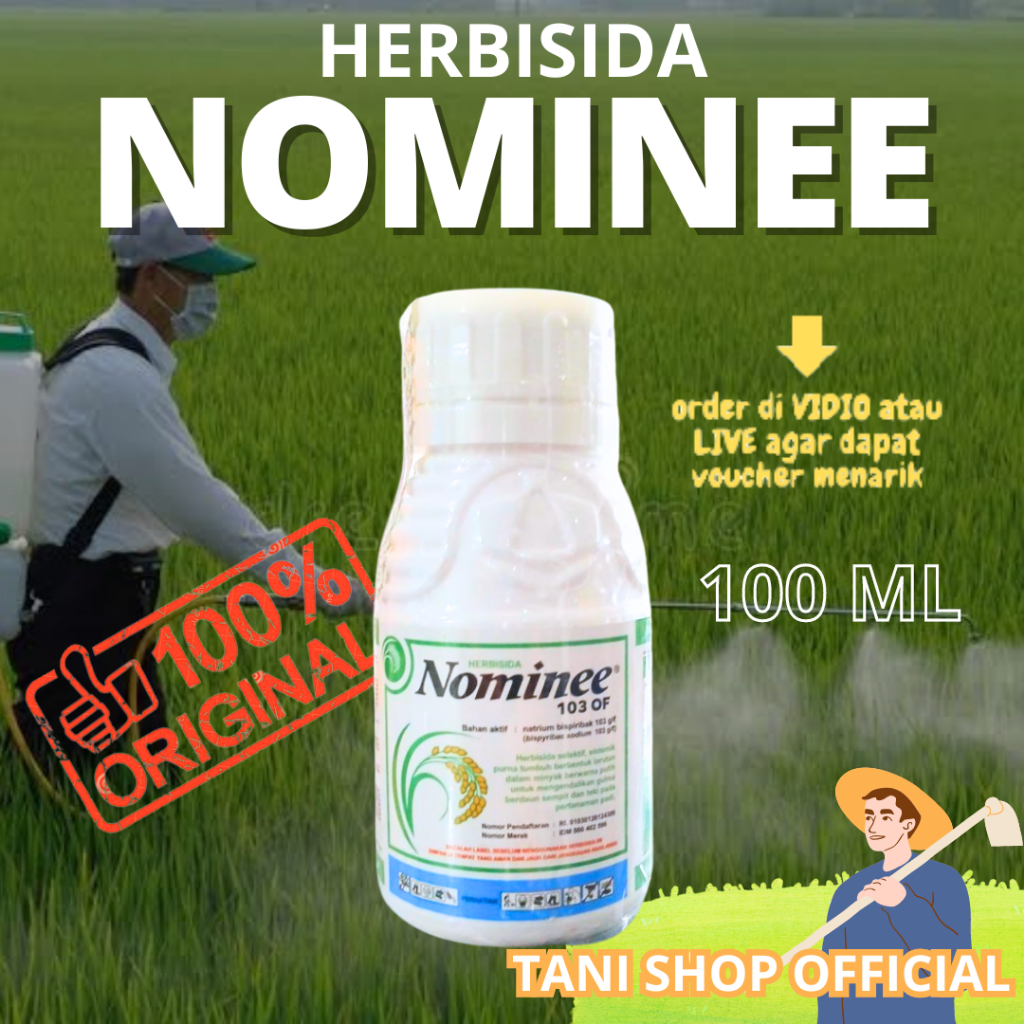 Herbisida Nominee 103 OF 100ml - Kendalikan Gulma Berdaun Sempit & Lebar pada Padi