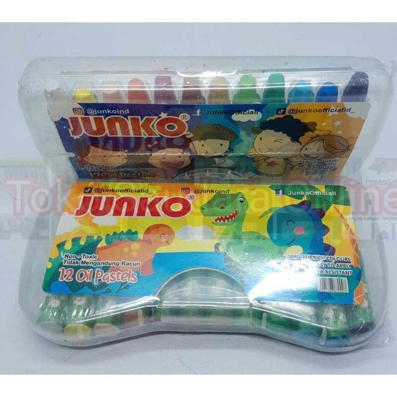 

3 Pak Crayon Murah 12 Warna Junko 12 Oil Pastel Krayon Non Toxic Motif Animasi Kartun Populer