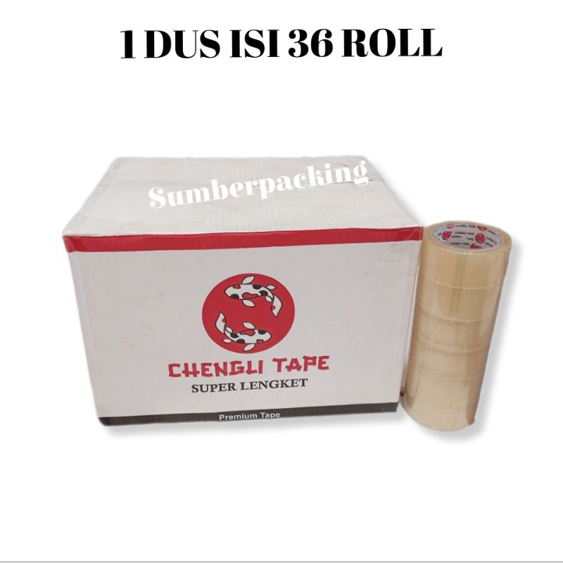 

Lakban bening 300 yard 1 Dus | Lakban coklat 45mm x 300Yard 1 Dus isi 36 Roll