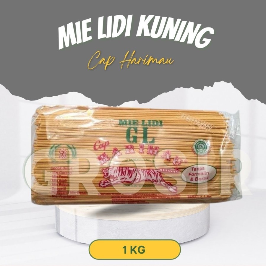 

Bahan Dasar / Bahan Mentah / Mie Kering / Mie Gandum / MIE LIDI KUNING / Cap Harimau 1kg